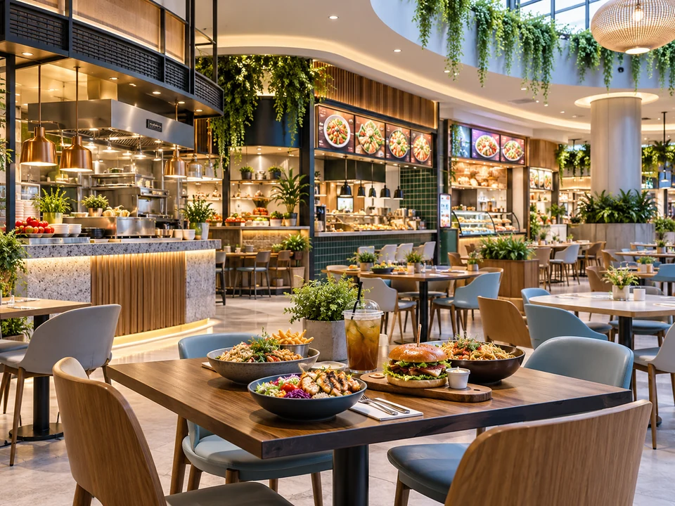 Food Courts business environment — iPOS industry illustration