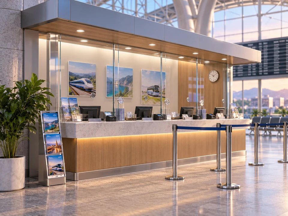 Ticketing Counters business environment — iPOS industry illustration